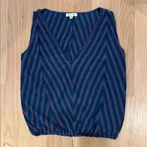 Max Studio Striped Blue and Red Women's Top